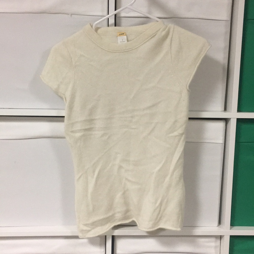 J. Crew ivory cashmere sweater shirt